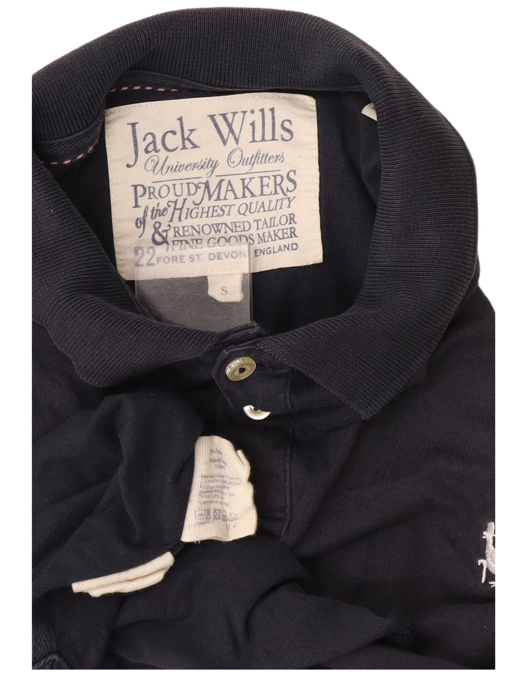 Ανδρικό μπλουζάκι πόλο Jack Wills Μικρό μπλε ναυτικό βαμβακερό