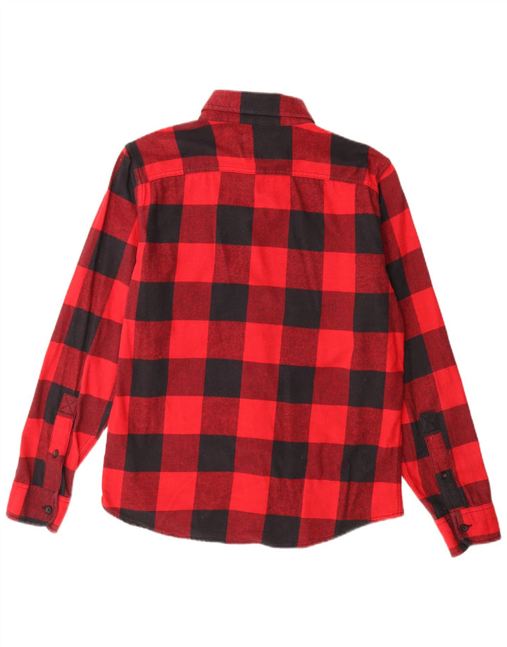 Ανδρικό πουκάμισο Hollister Flannel Μεσαίο κόκκινο βαμβακερό Gingham