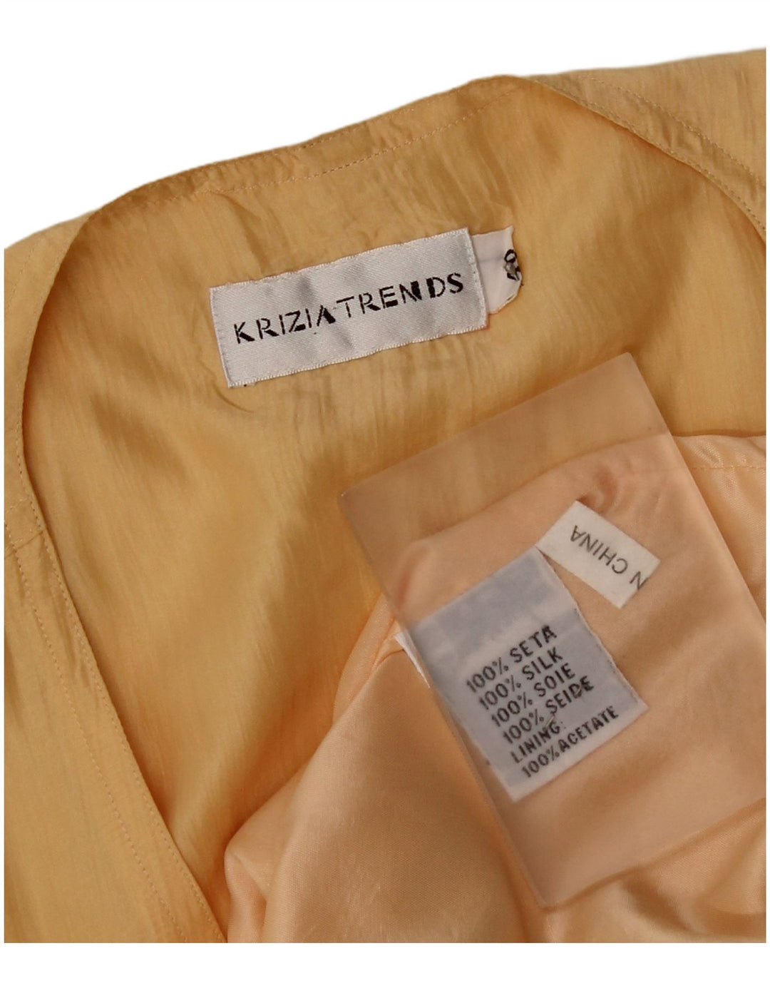 Krizia Γυναικεία Αμάνικη Ζακέτα IT 40 Small Yellow Silk