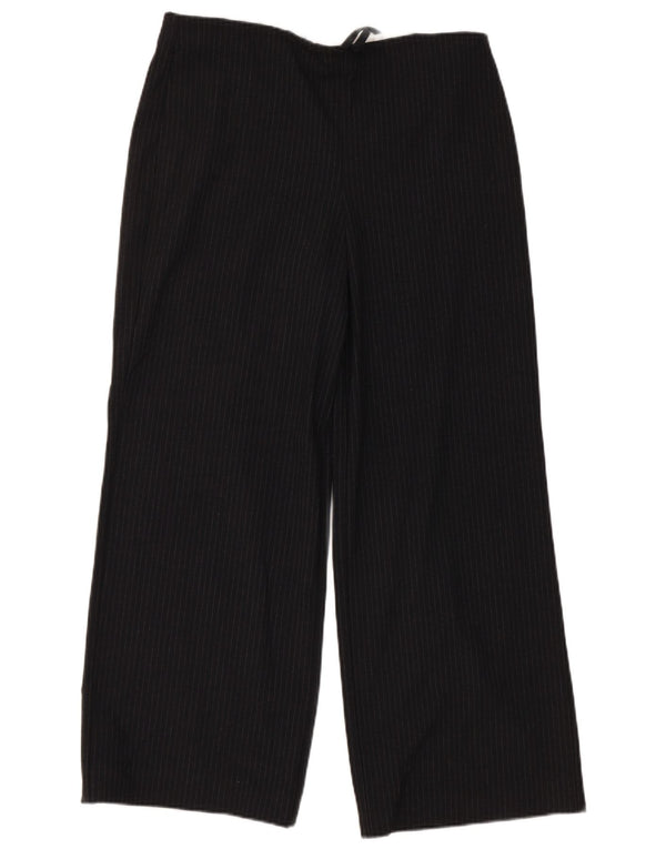 Zara γυναικείο παντελόνι με φαρδύ κομμένο πόδι XS W25 L28 Γκρι ριγέ πολυεστέρα