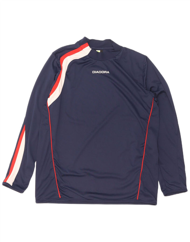 Ανδρικό τοπ Diadora μακρυμάνικο XL Navy Blue Colorblock Πολυεστέρας