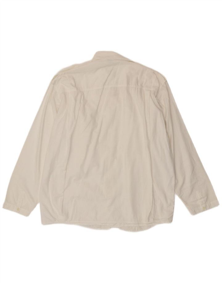 Ανδρικό στρατιωτικό πουκάμισο Benetton, μεσαίο λευκό βαμβακερό