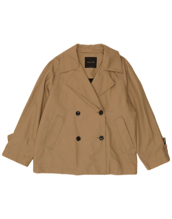 Massimo Dutti Γυναικεία κοντή υπερμεγέθη καμπαρντίνα UK 14 μεσαίο μπεζ βαμβακερό