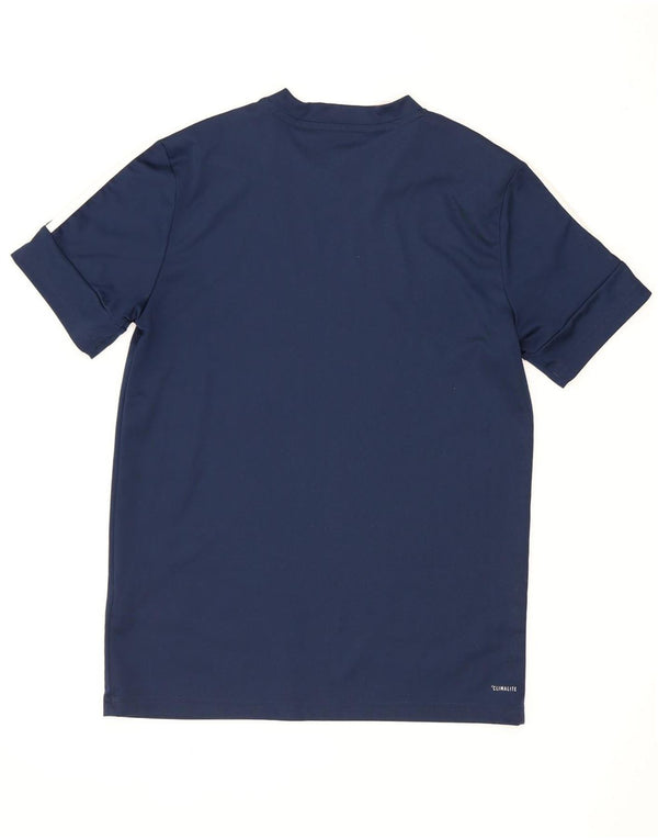 Adidas Boys Climalite Graphic T-Shirt Top 13-14 Years Large Navy Blue