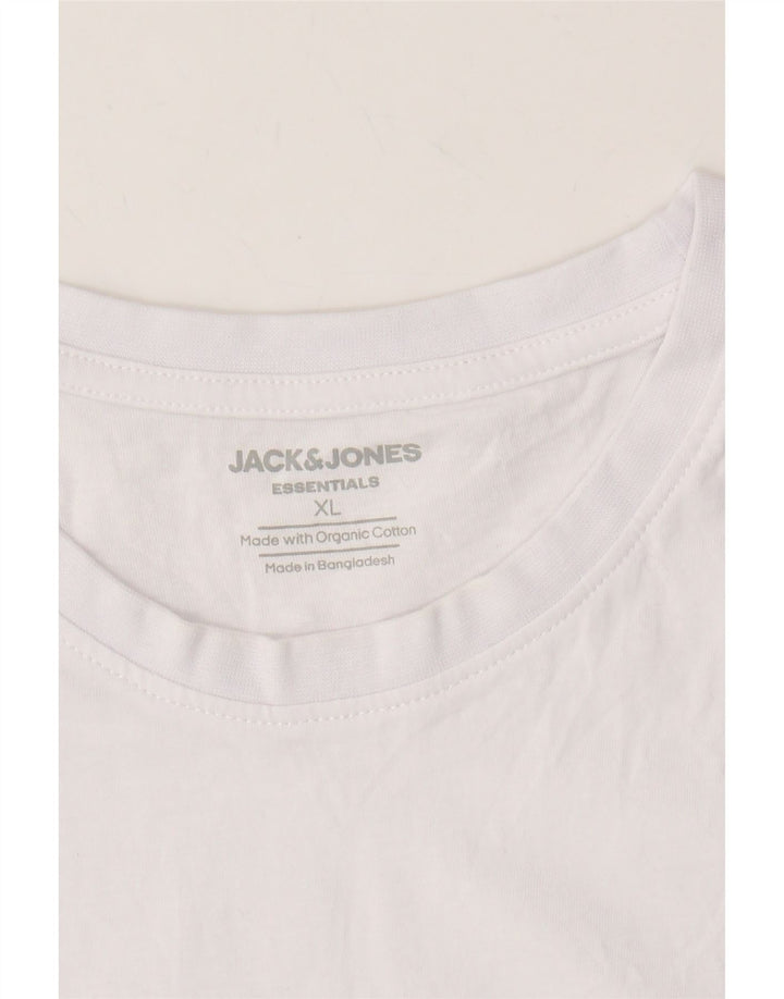 JACK & JONES Mens T-Shirt Top XL White Cotton Vintage Jack & Jones and Second-Hand Jack & Jones from Messina Hembry 