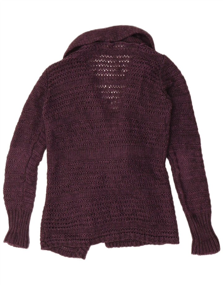 Zara Γυναικείο πουλόβερ ζακέτα UK 14 Medium Purple Acrylic