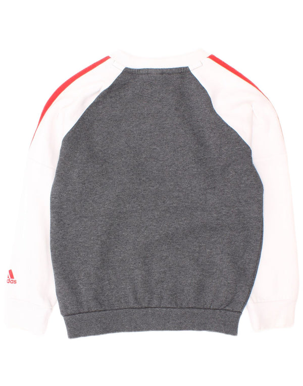 Γραφικό φούτερ Adidas Boys Jumper 5-6 ετών Λευκό βαμβακερό χρώμα