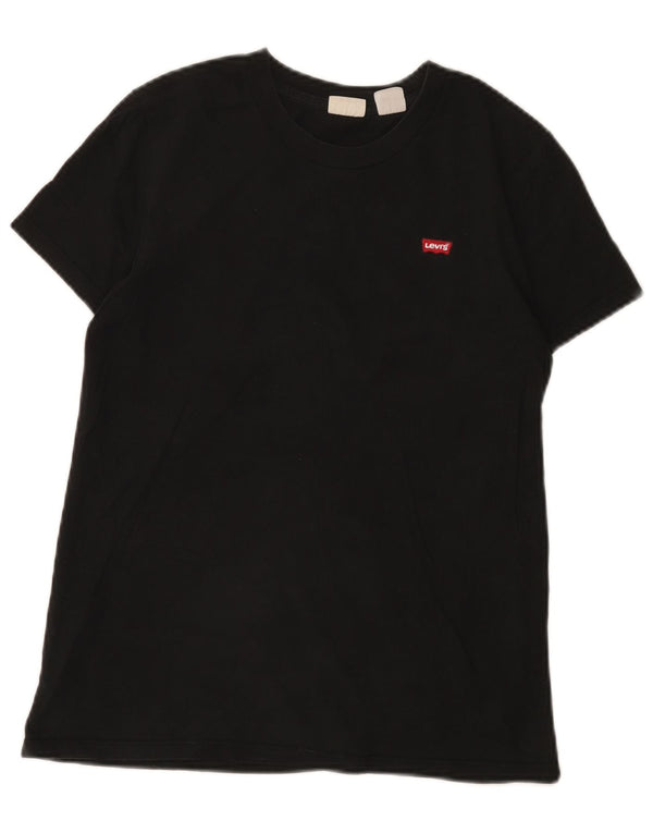 Γυναικείο T-Shirt Levi's Top UK 10 Small μαύρο βαμβακερό