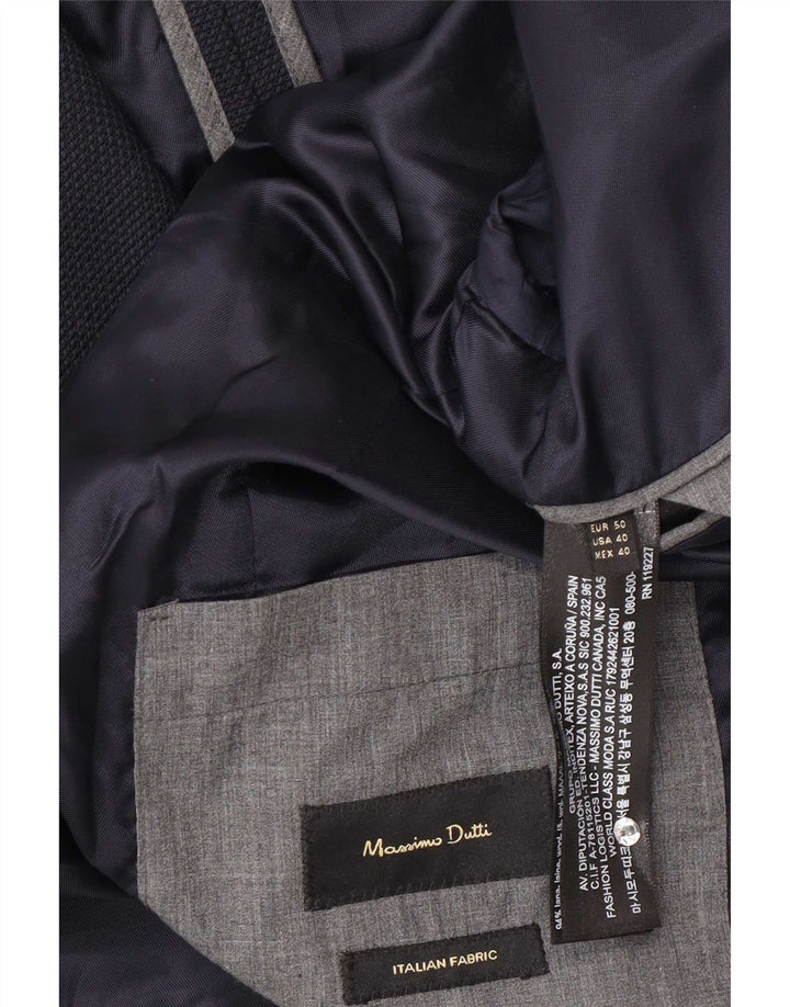 Massimo Dutti Ανδρικό σακάκι μπλέιζερ με 2 κουμπιά EU 50 Medium Navy Blue Wool