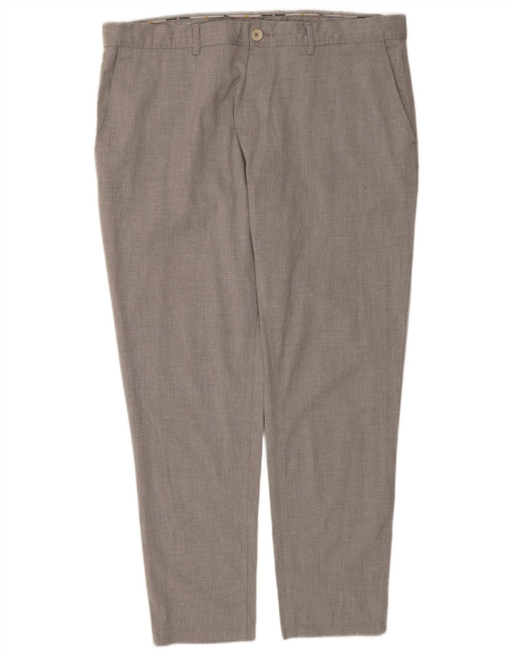 Zara Ανδρικό Slim παντελόνι Chino EU 48 XL W38 L29 Grey Polyester