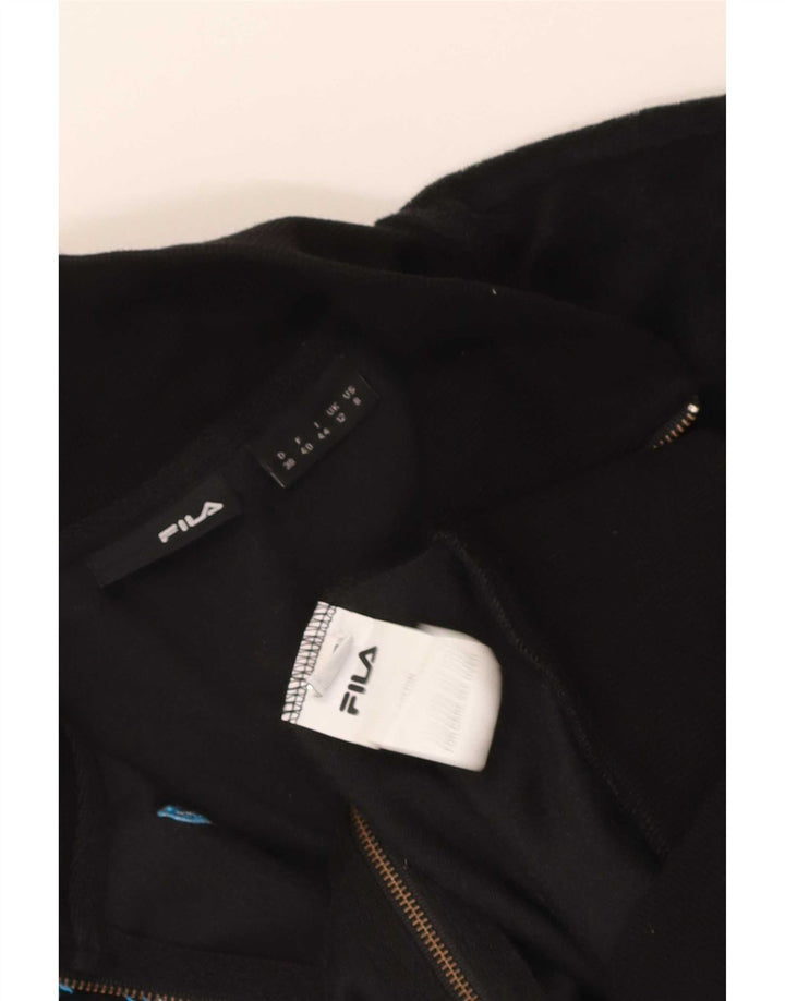Γυναικεία φόρμα γραφικών Fila Top Jacket UK 12 μεσαίο μαύρο βαμβακερό
