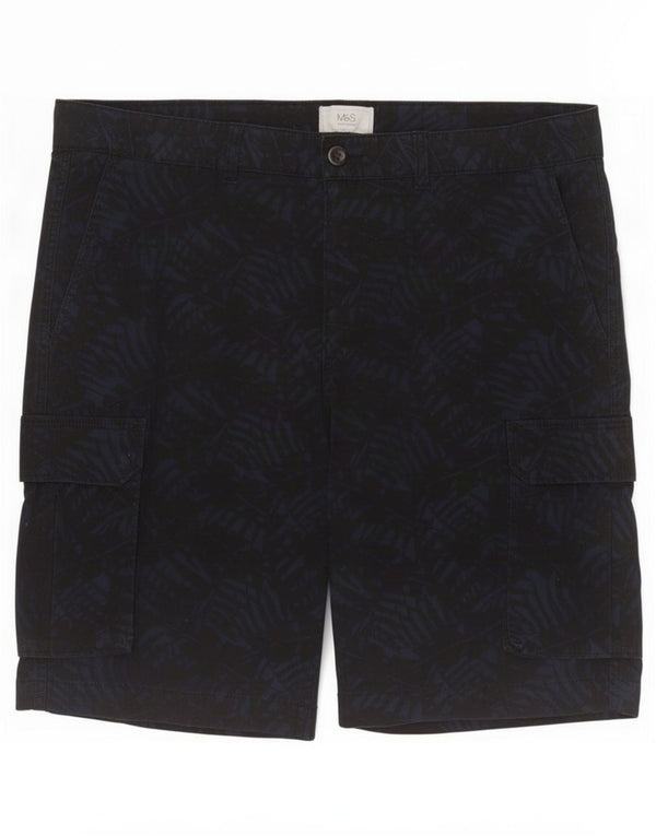 Ανδρικό σορτς Cargo Marks & Spencer W38 XL Navy Blue Floral Βαμβακερό