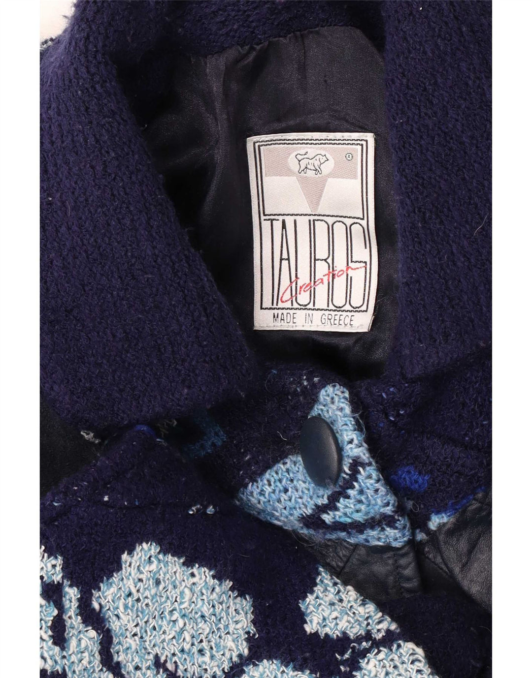Tauros Creation Γυναικείο παλτό Cape One Size Navy Blue Fair Isle