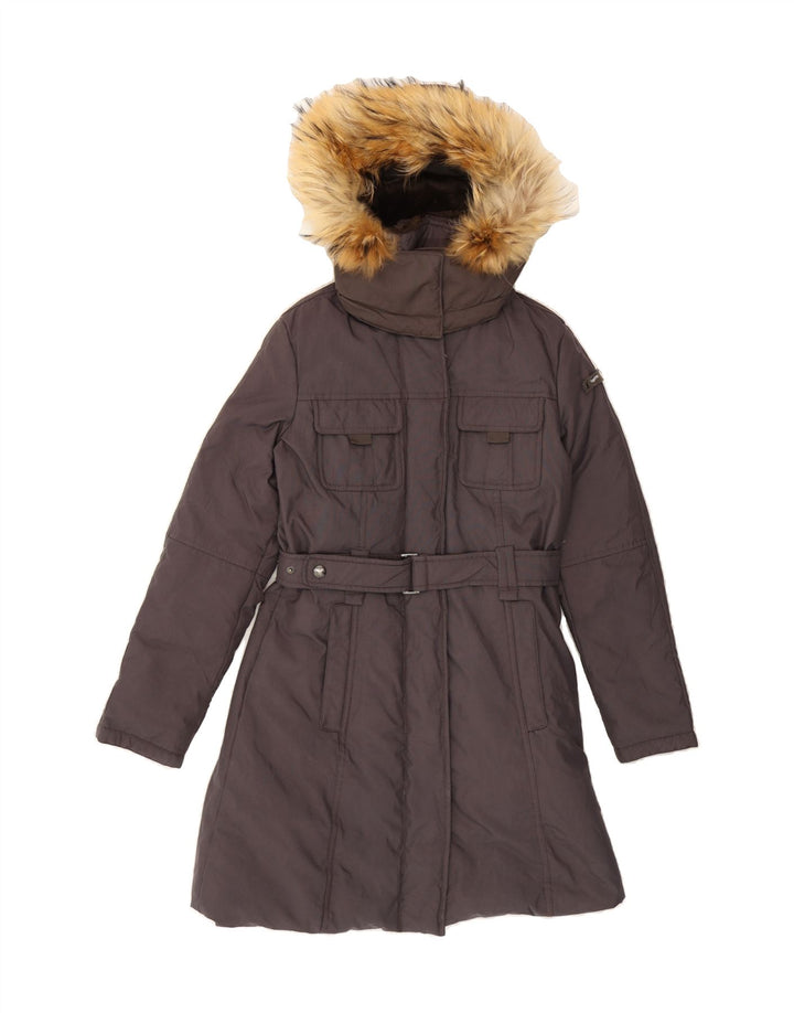 GAS Womens Hooded Padded Coat IT 40 Small Grey Polyamide Vintage Gas and Second-Hand Gas from Messina Hembry 