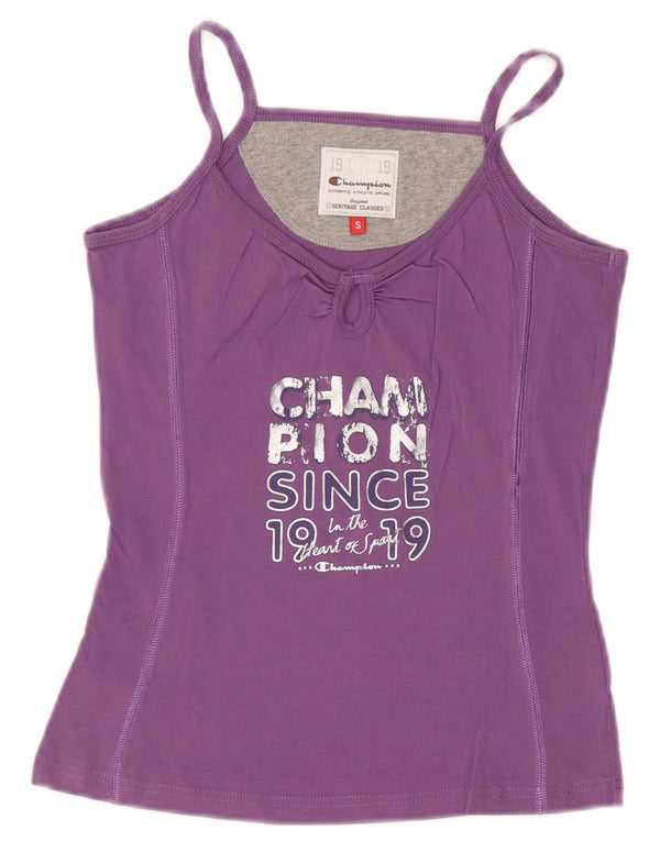 Champion Womens Heritage Classics Crop Graphic Cami Top 10 Small Purple