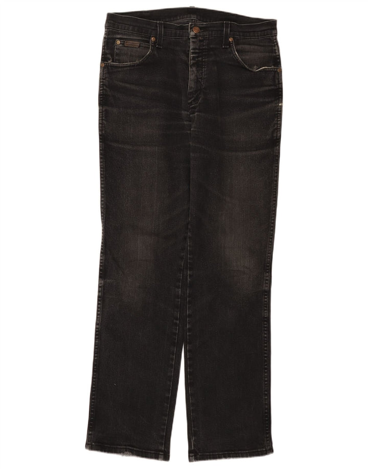 WRANGLER Ανδρικό Texas Stretch Straight Jeans W33 L32 Μαύρο βαμβακερό