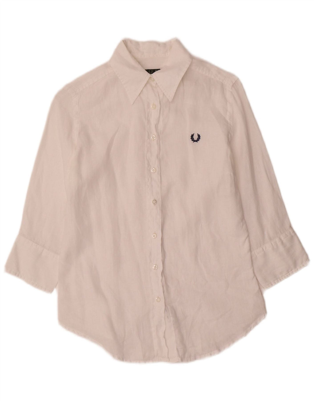 Fred Perry Γυναικείο πουκάμισο 3/4 μανίκι UK 10 Small White Len