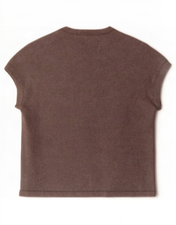 Zara Γυναικείο T-Shirt Top UK 14 Medium Grey Acrylic