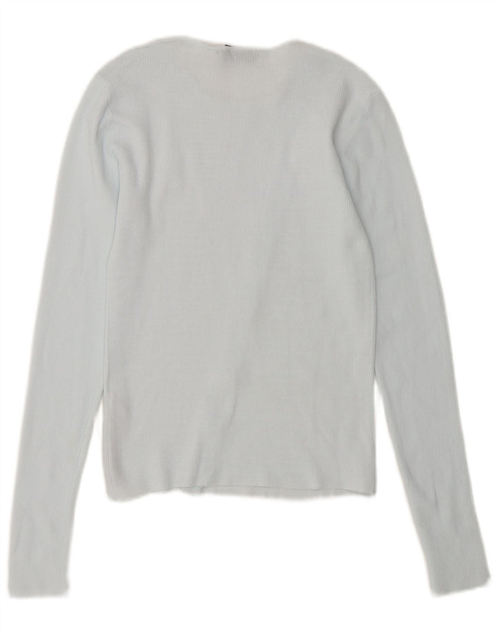 Zara Γυναικεία ζακέτα Crop UK 10 Small Blue Nylon