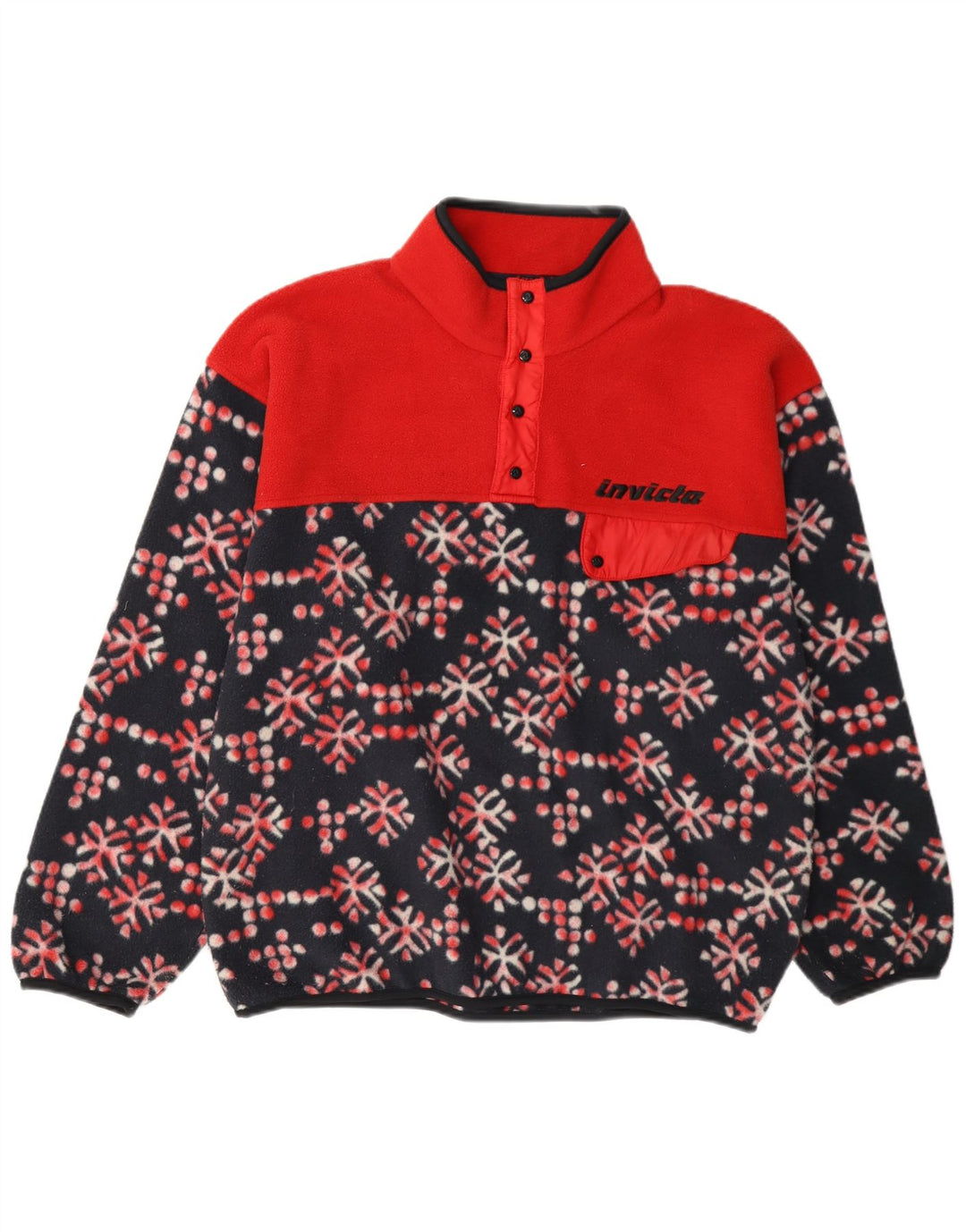 Invicta Ανδρικό λαιμό με κουμπιά Fleece Jumper Μεσαίο Πολύχρωμο Floral