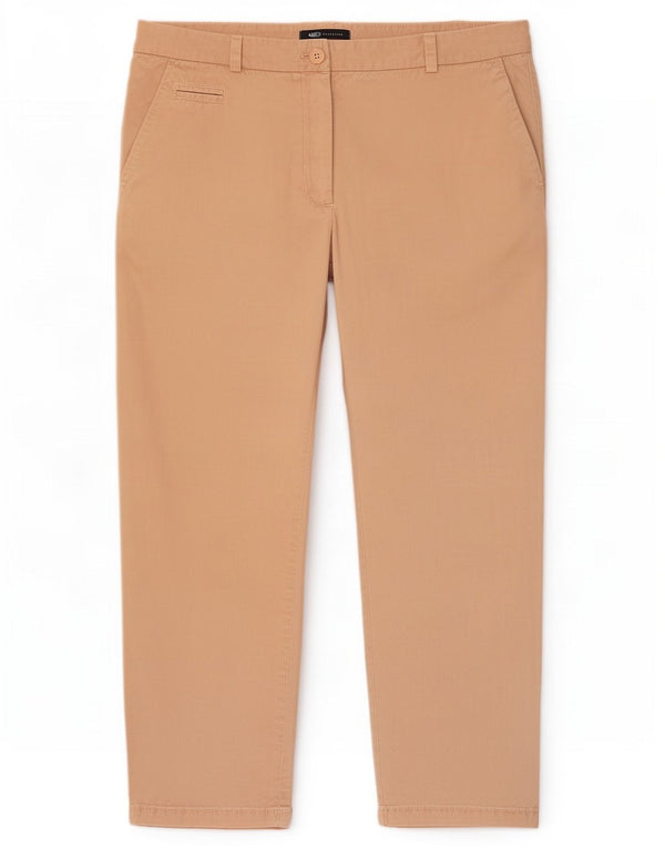 Marks & Spencer Γυναικείο κωνικό παντελόνι Chino UK 18 XL W36 L26 Ροζ βαμβακερό