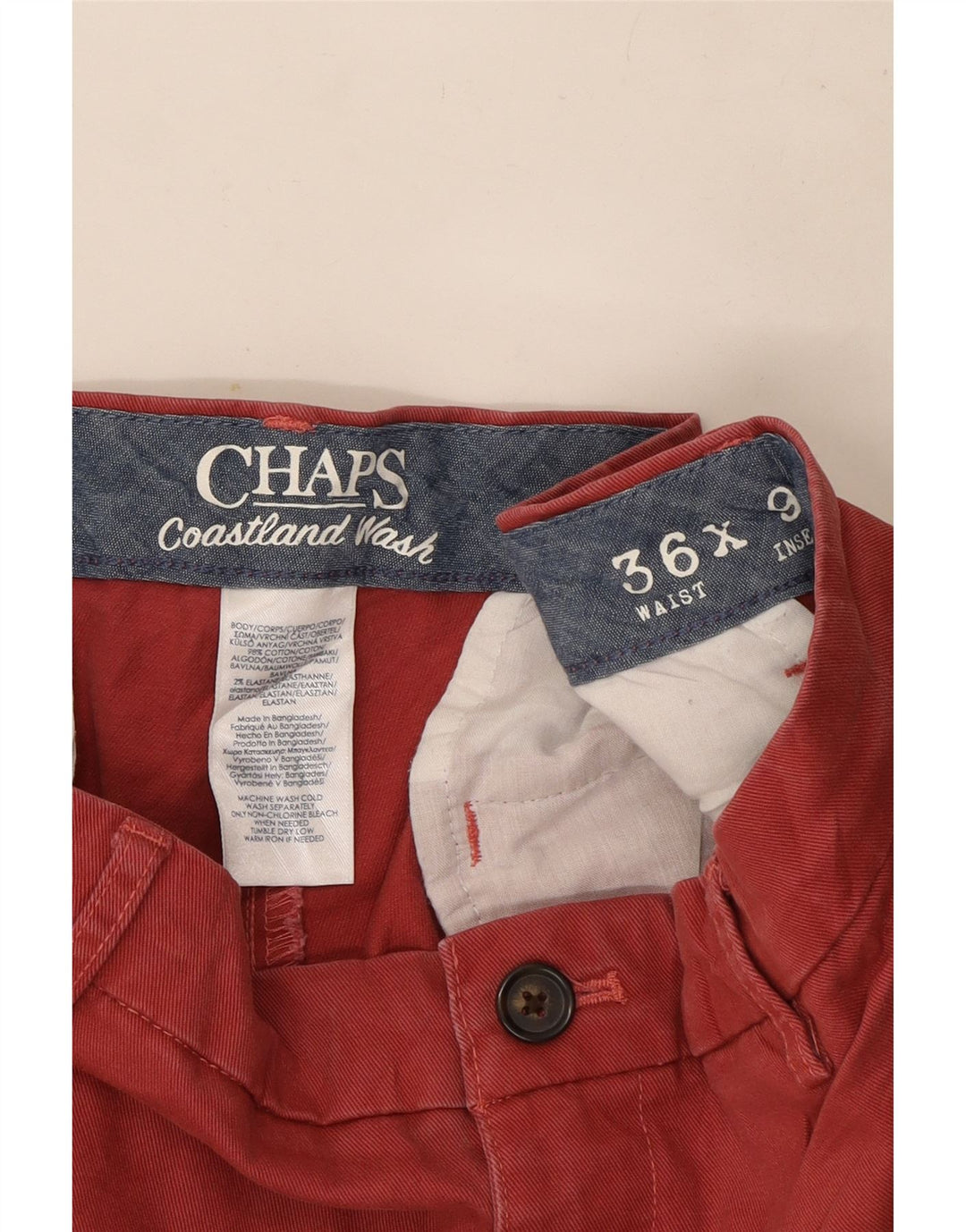 Chaps Ανδρικό σορτς Chino W36 μεγάλο κόκκινο βαμβακερό