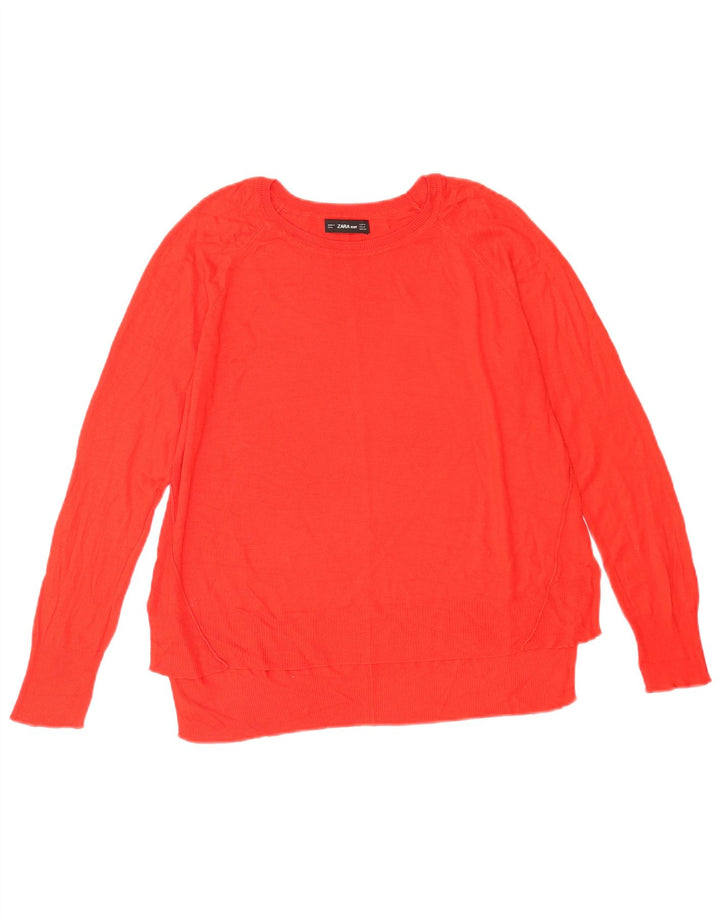 Zara Γυναικείο πουλόβερ με λαιμόκαυστο UK 14 Medium Red