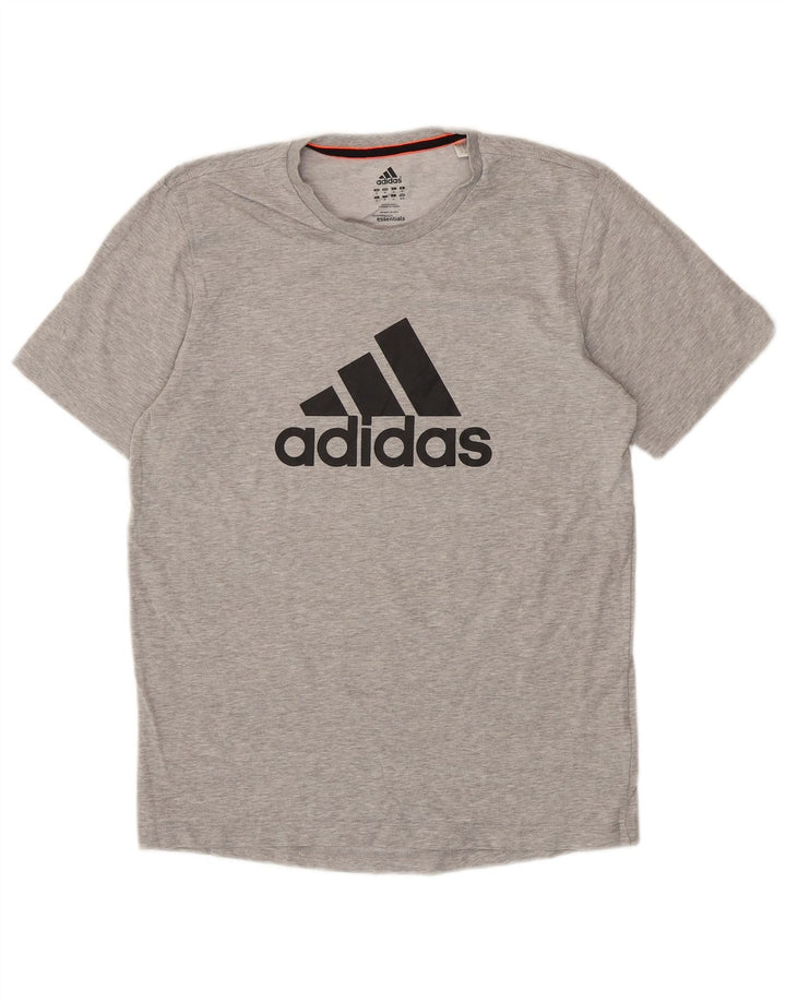 ADIDAS Mens Graphic T-Shirt Top Medium Grey Cotton