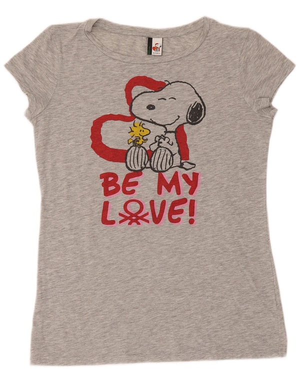 Γυναικείο μπλουζάκι Benetton Snoopy Graphic Top UK 12 Medium Grey Flecked