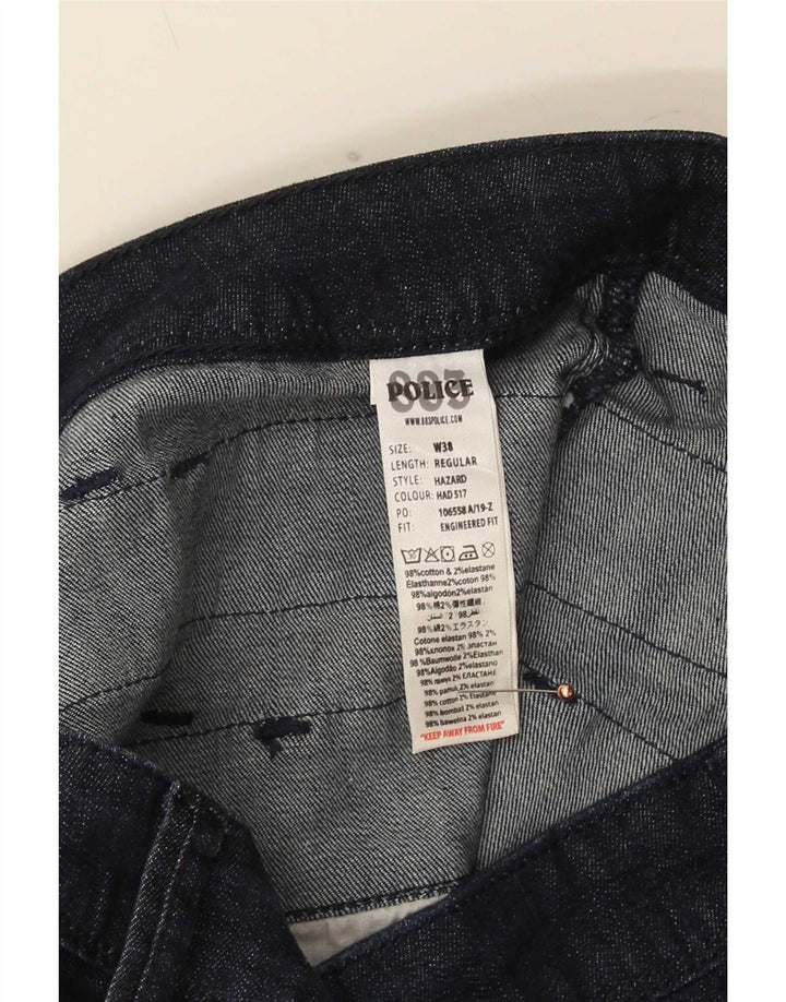 883 Police Mens Engineered Regular Fit Straight Jeans W38 L30 Navy Blue