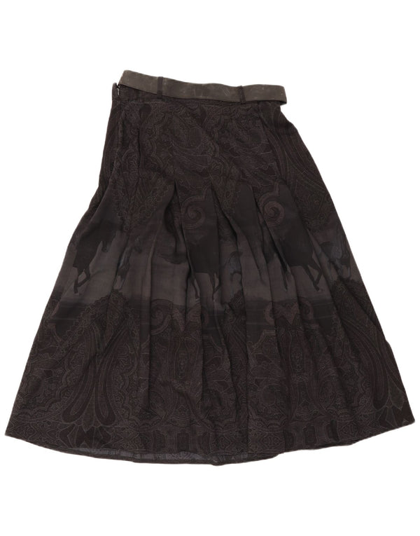 Vintage γυναικεία ψηλόμεση φούστα IT 46 Large W28 Black Paisley