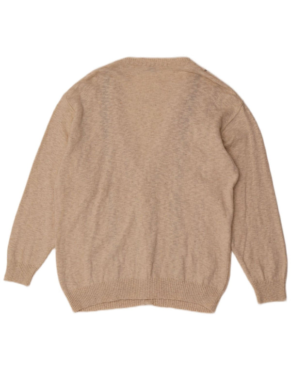 Vintage Ανδρικό Ζακέτα πουλόβερ IT 54 XL Μπεζ ριγέ βαμβακερό