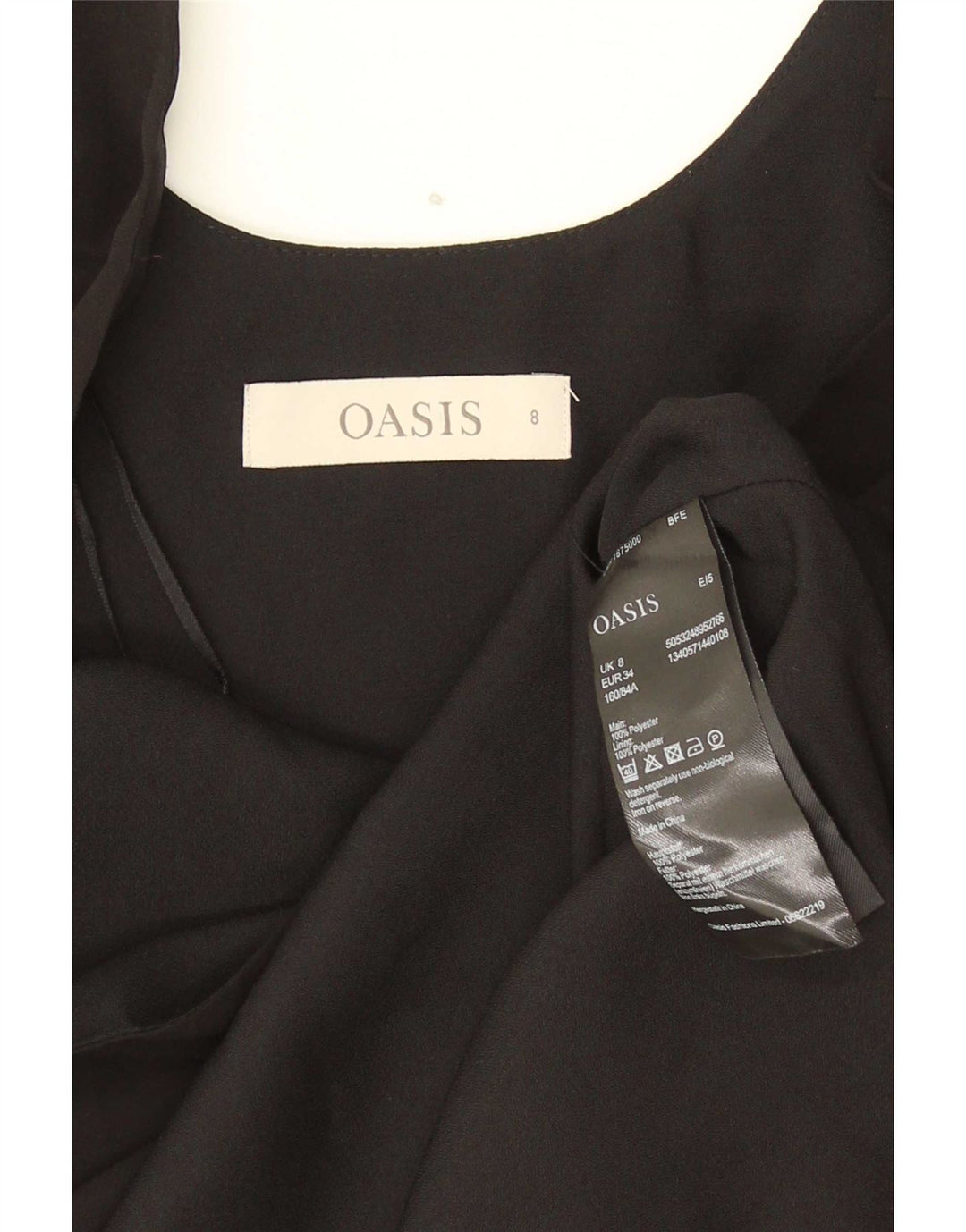 Γυναικεία αμάνικη μπλούζα Oasis Top UK 8 Small Black Polyester