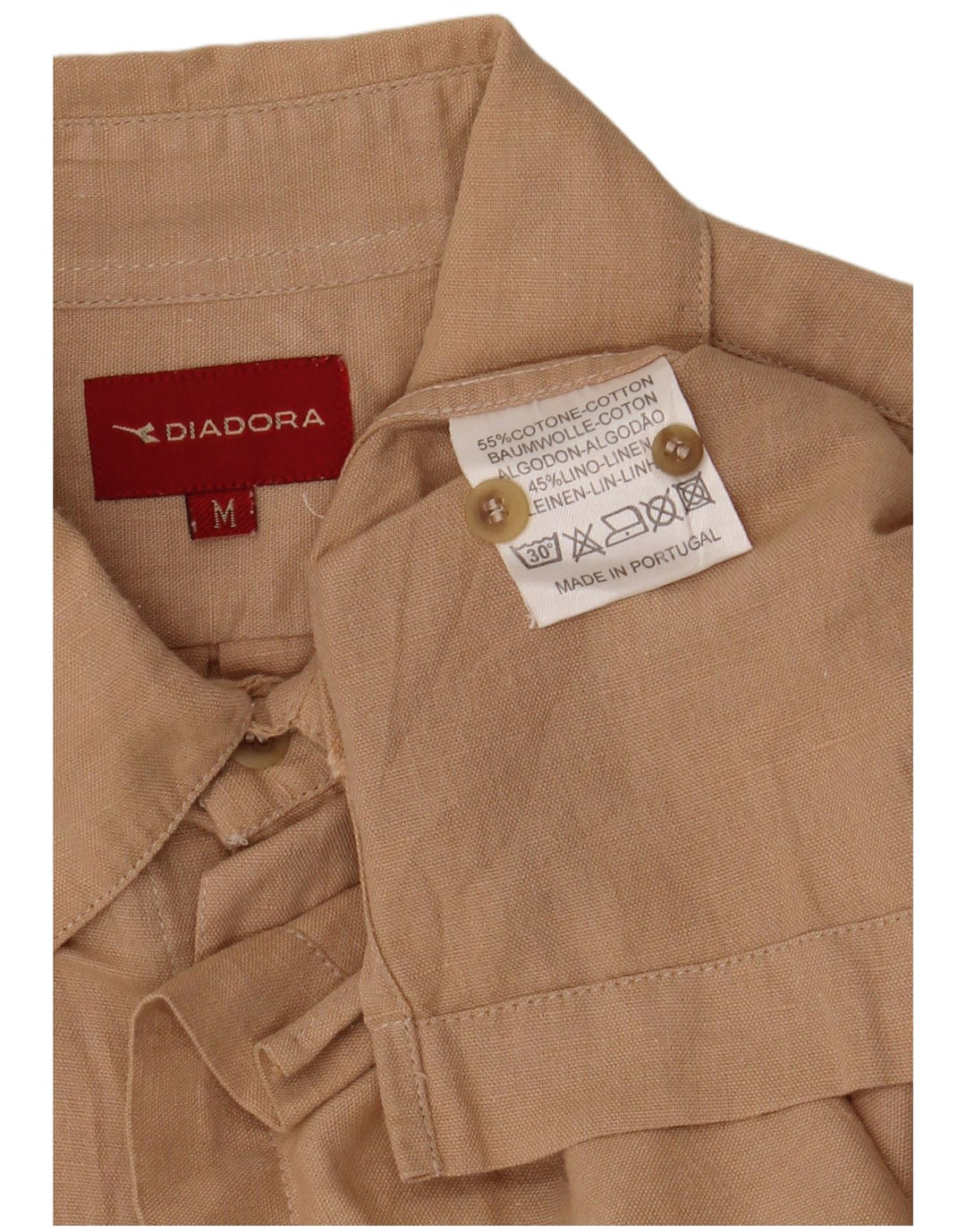 DIADORA Ανδρικό κοντομάνικο πουκάμισο Βαμβακερό μεσαίο μπεζ