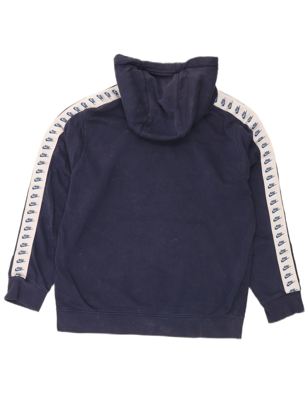 NIKE Mens Graphic Hoodie Jumper Medium Navy Blue Cotton
