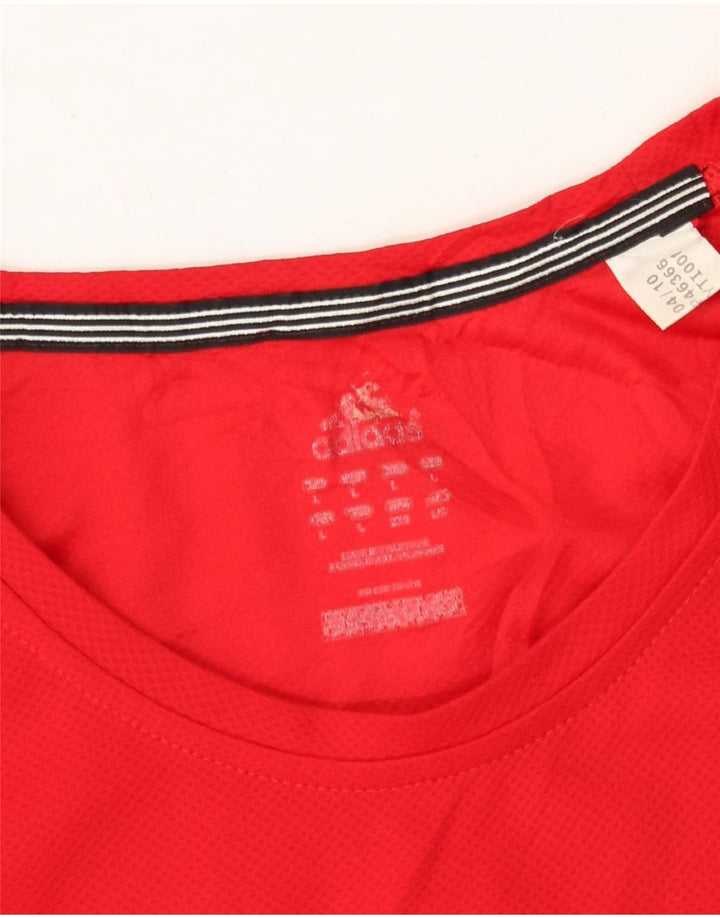 ADIDAS Mens Climalite T-Shirt Top Large Red Polyester Vintage Adidas and Second-Hand Adidas from Messina Hembry 