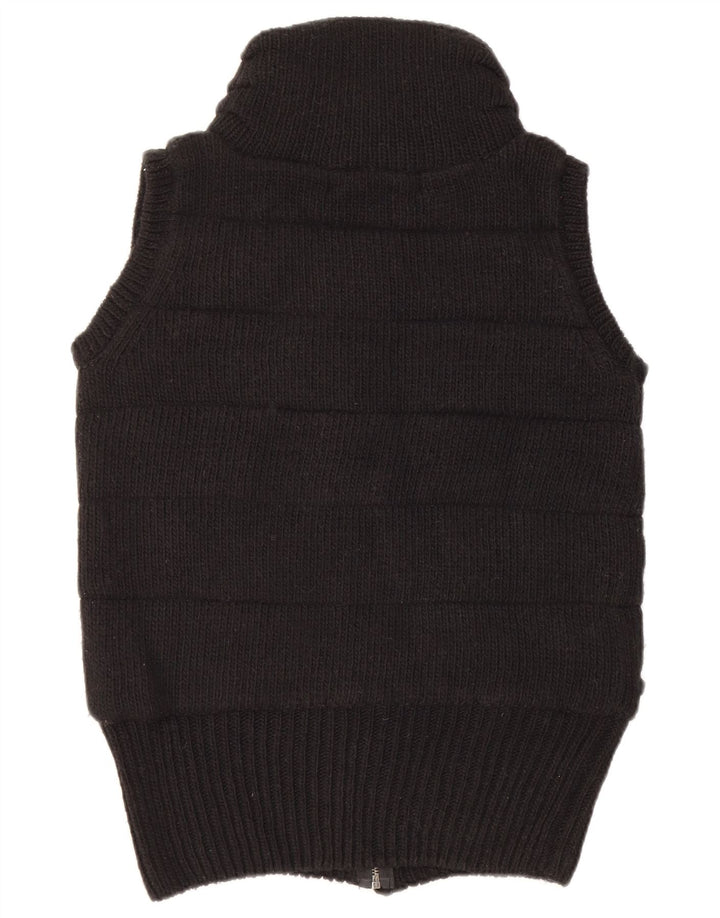 Zara Γυναικείο πλεκτό Gilet UK 14 Μέτριο Μαύρο Ακρυλικό