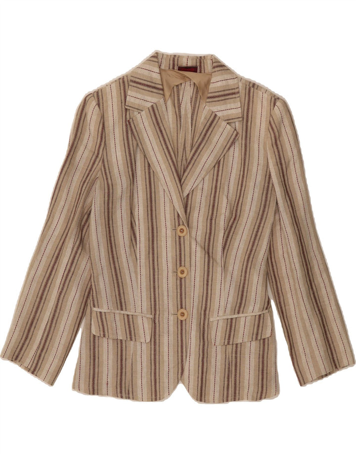 MAX & CO. Womens Classics Blazer Jacket UK 12 Medium  Grey Striped Vintage Max & Co. and Second-Hand Max & Co. from Messina Hembry 