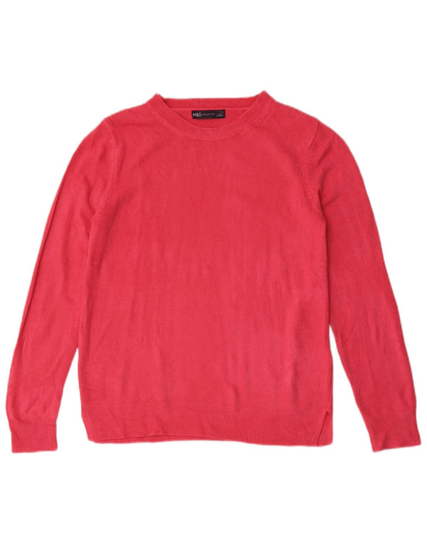 Marks & Spencer Γυναικείο πουλόβερ με λαιμόκαυστο UK 12 Medium Pink Acrylic