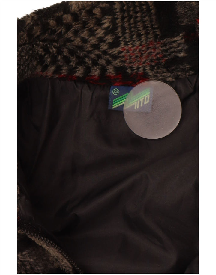 VINTAGE Ανδρικό Fleece Jacket UK 44 2XL Γκρι Patchwork