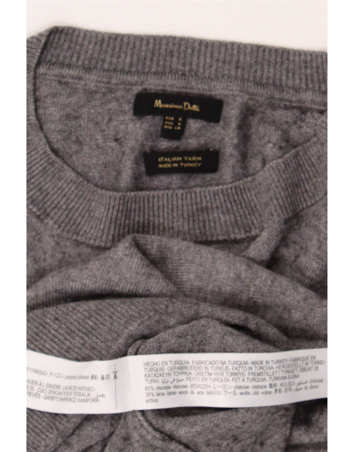 Ανδρικό πουλόβερ Massimo Dutti Loose Fit Crew Neck Jumper Μικρό γκρι βισκόζη