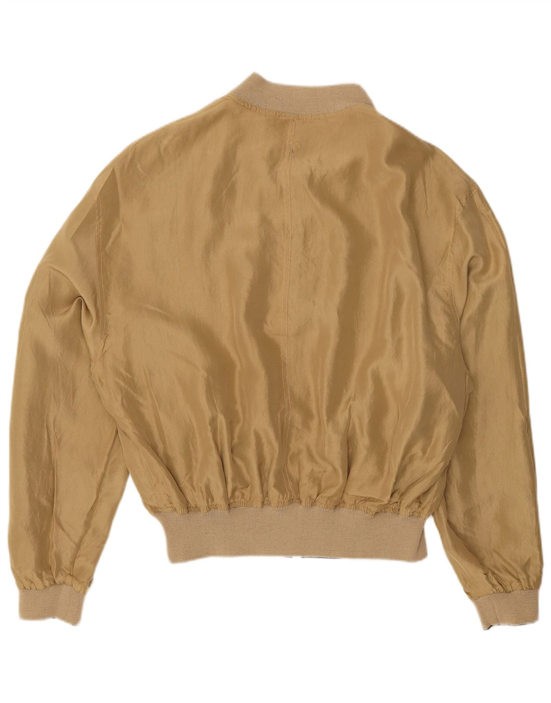 VINTAGE Ανδρικό Reversible Bomber Jacket IT 54 2XL Beige Silk