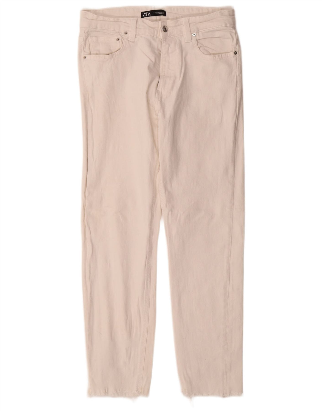 ZARA Ανδρικό Slim Jeans EU 42 Large W32 L28 Λευκό βαμβακερό