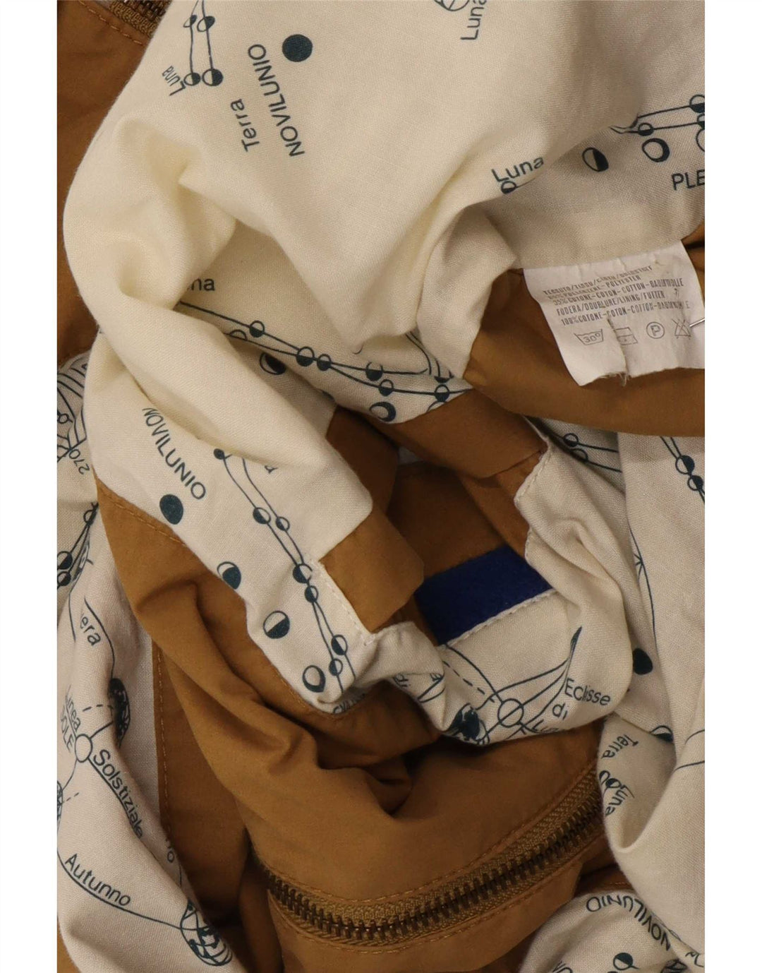 Stratos Mens Hooded Bomber Jacket UK 40 Large Beige Polyester