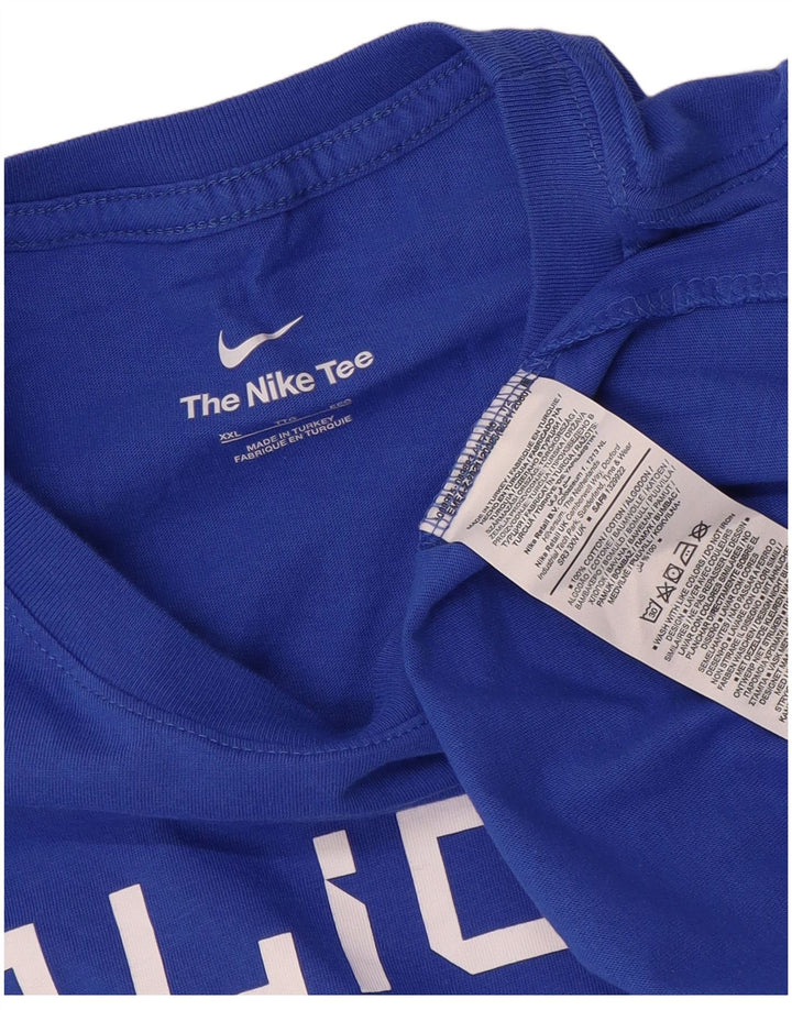 Ανδρικό γραφικό μπλουζάκι Nike 2XL Μπλε βαμβακερό