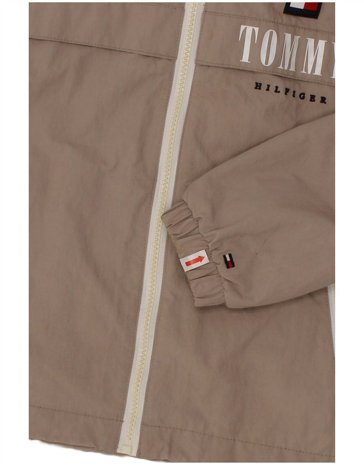 Tommy Hilfiger Boys Graphic Hooded Rain Jacket 6-7 Years Grey Polyamide