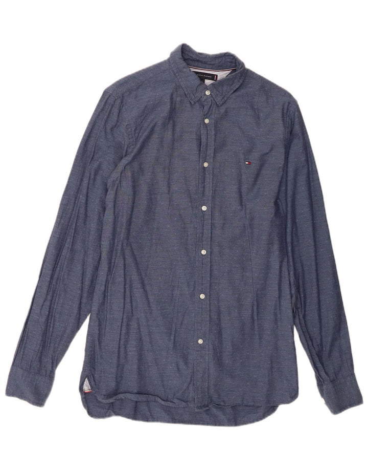 Ανδρικό πουκάμισο Tommy Hilfiger Μικρό Βαμβακερό Navy Blue
