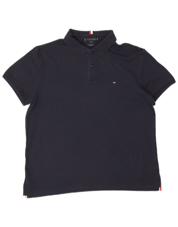 Tommy Hilfiger Ανδρικό πουκάμισο Polo με κανονική εφαρμογή XL Navy Blue βαμβακερό
