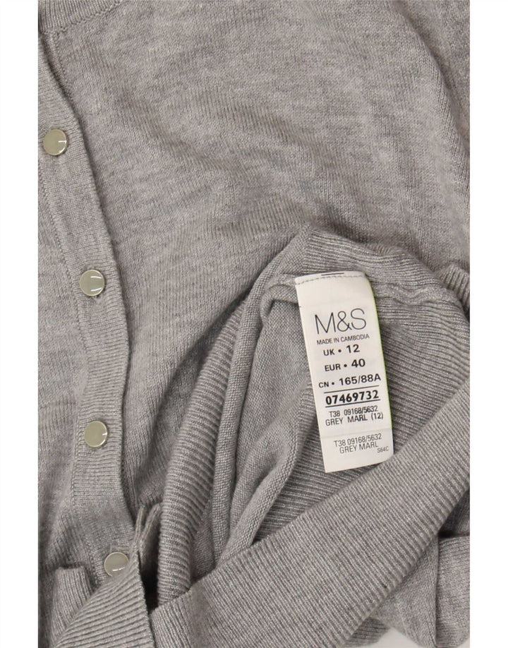Marks & Spencer Γυναικεία ζακέτα πουλόβερ UK 12 μεσαίου γκρι βισκόζη