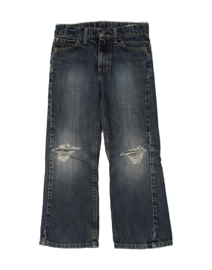 WRANGLER Boys Distressed Bootcut Jeans 8-9 Years W24 L22 Blue Cotton Vintage Wrangler and Second-Hand Wrangler from Messina Hembry 